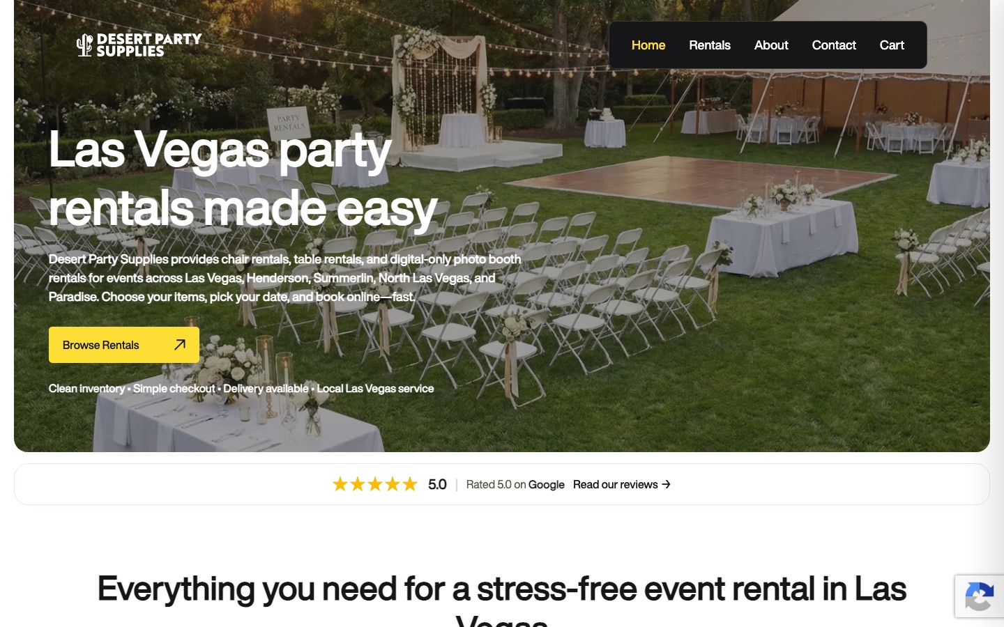 Desert Party Supplies — Las Vegas party rentals